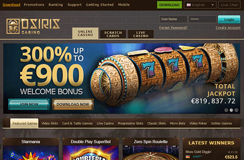 Osiris Casino Screenshot