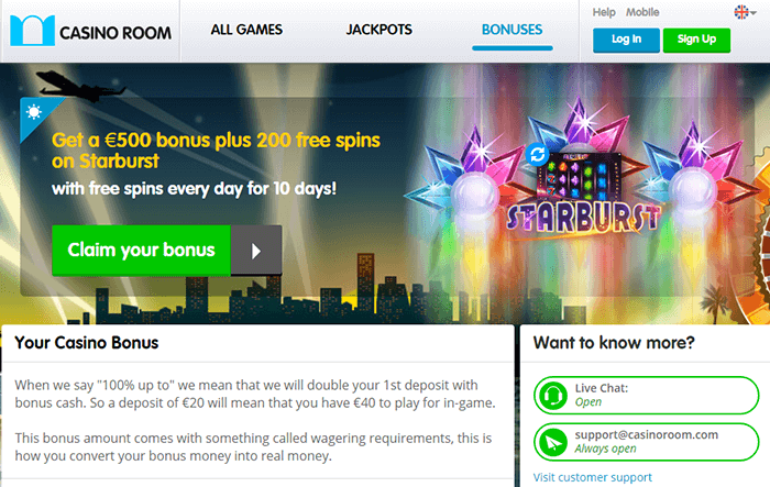 Casino Room Exclusive Bonus