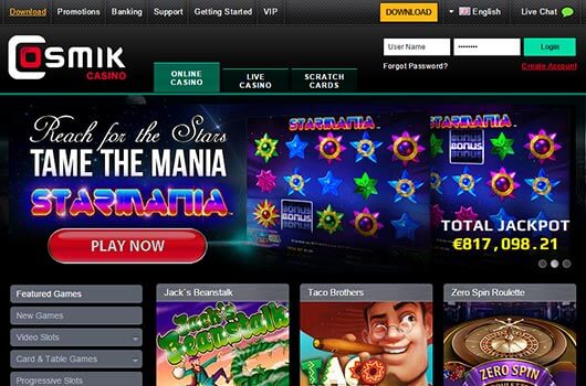 Cosmik Casino Screenshot